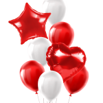 Set de Globos 8 pcs. Rojo y Blanco