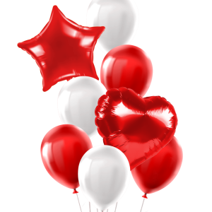 Set de Globos 8 pcs. Rojo y Blanco