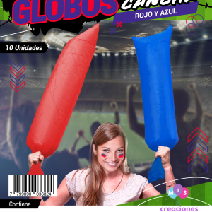 Globos Cancha x10 unidades AZUL Y ROJO