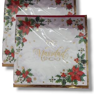 Servilletas Navidad Flores x12unidades
