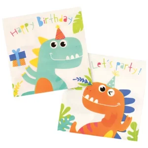 Servilleta Happy Birthday (Feliz Cumpleaños) de Dinosaurios x20
