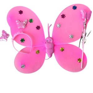 Set de alas mariposa rosa
