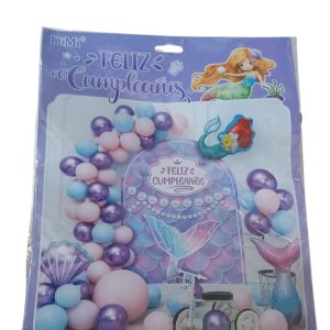 Set de Globos con Poster de La Sirenita x1