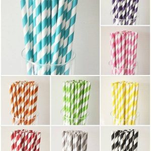 Sorbetes Poli Papel Rayados De Colores x 20