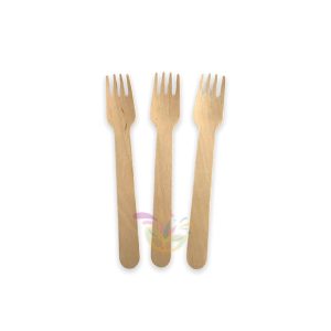 Tenedor De Madera Descartable x 10