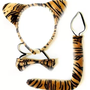 Set Tigre Vincha, Moño y Cola x1