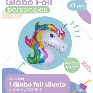 Globo Silueta Unicornio Blister x1
