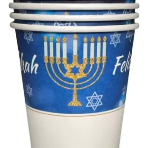 Vasos Polipapel Feliz Hanukkah x6