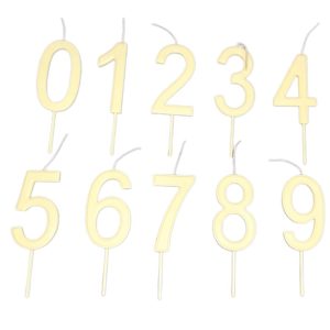 Vela Numero Palito Amarillo Pastel x 1