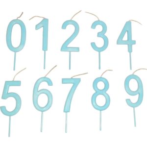 Vela Numero Palito Celeste pastel x 1