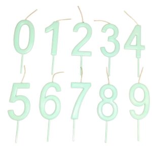 Vela Numero Palito Verde Pastel x 1