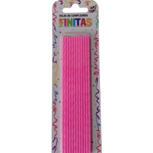Velas Finitas (17 cm) Torneadas Fucsia x 24