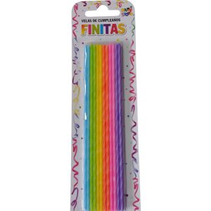 Velas Finitas (17 cm) Torneadas Multicolor x 24