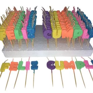 Velas Frase "Feliz Cumple" Colores Fluo x1