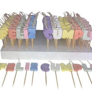 Velas Frase "Feliz Cumple" Colores Pastel x1