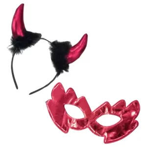 Set Diablita Vincha y Antifaz x1