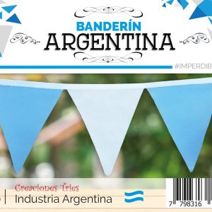 Banderín celeste y blanco (3 metros) x1