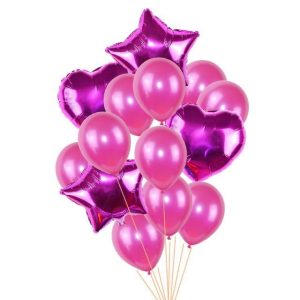 Set De Globos Fucsia 14 pcs.