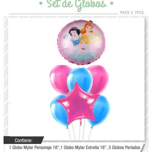 Set de globos Princesas 7pcs