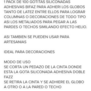 Plancha De Puntos Adhesivos Para Globos x 20 - Imagen 3