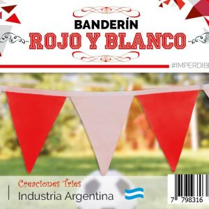 Banderín Blanco y Rojo (3 metros) x1