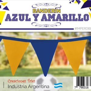 Banderín Azul y Amarillo (3 metros) x1