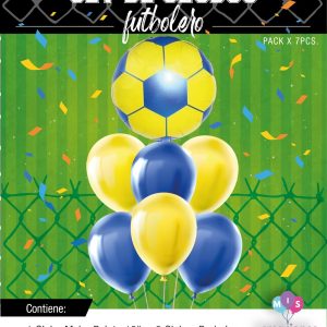 Set de globos pelota Azul y Amarillo 7pcs