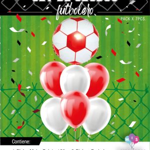 Set de globos pelota Rojo y Blanco 7pcs