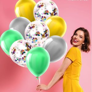 Bouquet De Globo Latex Mas Confeti Estrellas Multicolor