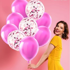 Bouquet De Globo Latex Mas Confeti Rosa