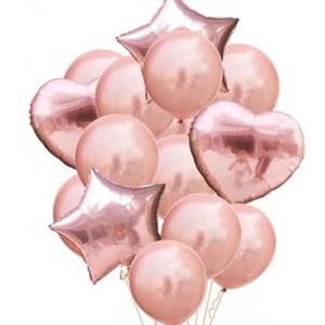 Set De Globos Rosa Gold 14 pcs