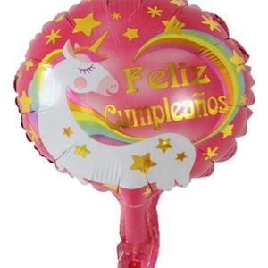 Globo De Feliz Cumple Unicornio 10" x 1