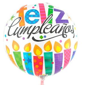 Globo De Feliz Cumple Velas Multicolor  18" x 1