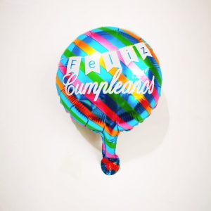 Globo De Feliz Cumple Rayado 10" x 1