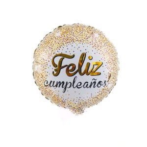 Globo De Feliz Cumpleaños Lunares Dorados 18" x 1 - Imagen 1