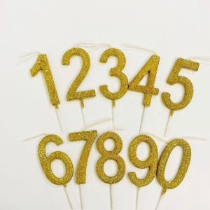 Vela Numero Palito Dorado  x 1