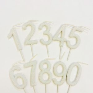 Vela Numero Palito Blanco  x 1