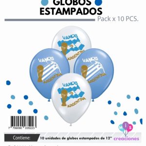 Globo De Latex Estampado Argentina x 10u