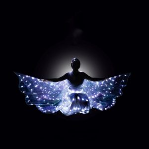 Capa con forma de Alas LED Blancas Corta (110 cm) x1