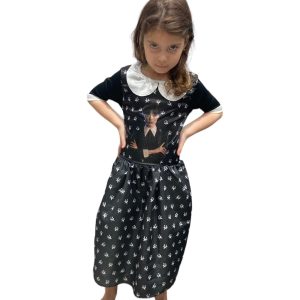 Disfraz De Merlina Estampado x1