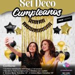Set decoración completo oro/negro x 1