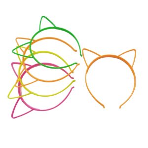 Vincha Plastica Fluo Gatito x1