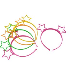 Vincha Plastica Fluo Estrellitas x1