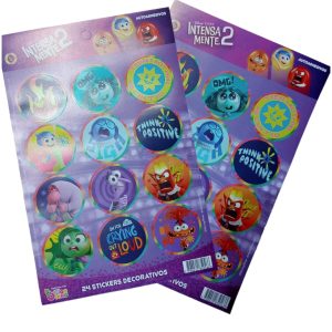 Stickers de "Intensamente 2" 2 planchas x12u