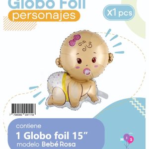 Globo Bebe Rosa 15" Blister x1