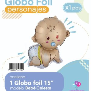 Globo Bebe Celeste 15" Blister x1