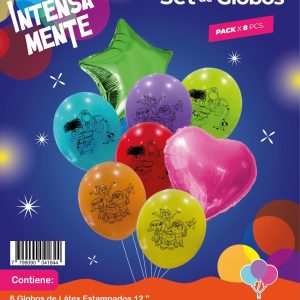 Set de Globos mylar + latex estampado Intensamente