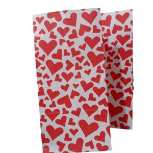 Bolsitas de Papel  kraft "Corazones Rojos" x10