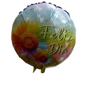 Globo "Feliz Día" Flores Multicolor 10" x1