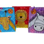 Bolsa de Regalo 3D  c/Manija Glitter Animales Caras Surt. 32x26 x1